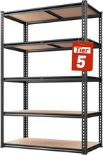 Heavy Duty 5-Tier Garage Storage Shelves – 2020LBS Capacity, Adjustable Metal Sh