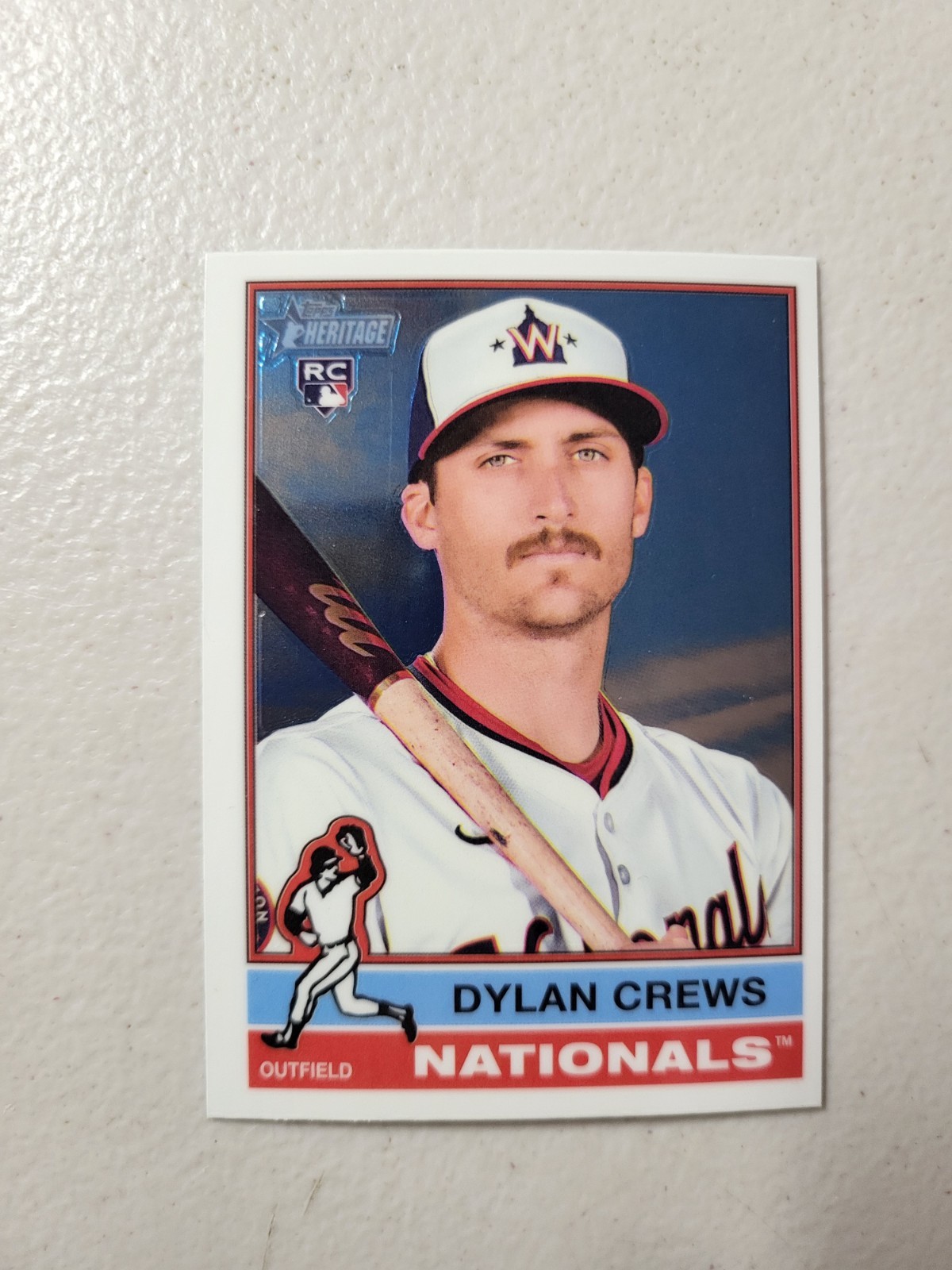 2025 Topps Heritage Dylan Crews #247 CHROME Parallel RC Washington Nationals NM