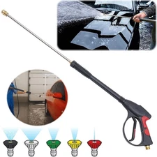 4000PSI High Pressure Car Power Washer Spray Gun Wand Lance Nozzle Tips Hose Kit