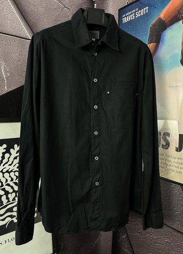 Versace Jeans Couture Black Button-Up Shirt XL Medusa Detail Made in Italy