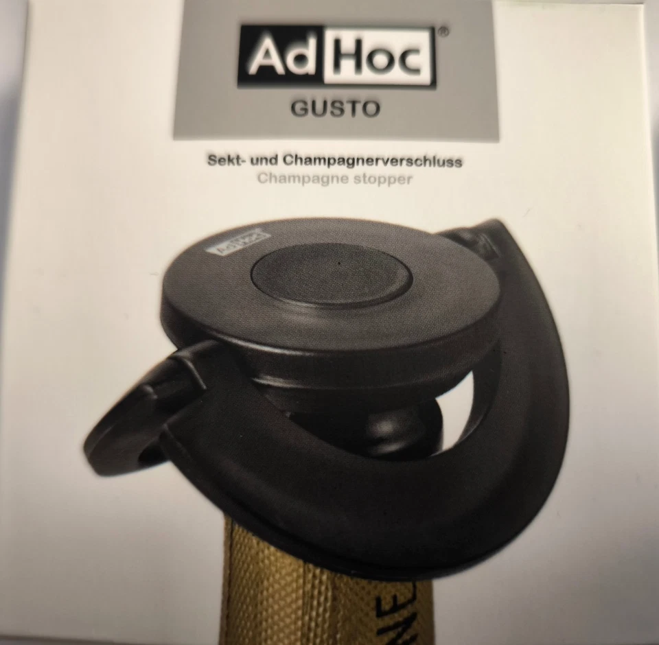 AdHoc Sekt- & Champagnerverschluss Gusto schwarz Neu/ovp