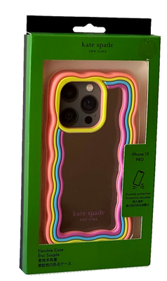NIB Kate Spade Rainbow Mirrored iphone 15 pro Cell Phone Silicon