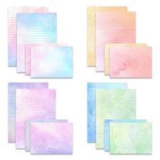 72 Pieces Stationery Set with Envelopes 48 Lined Watercolor Multicolor