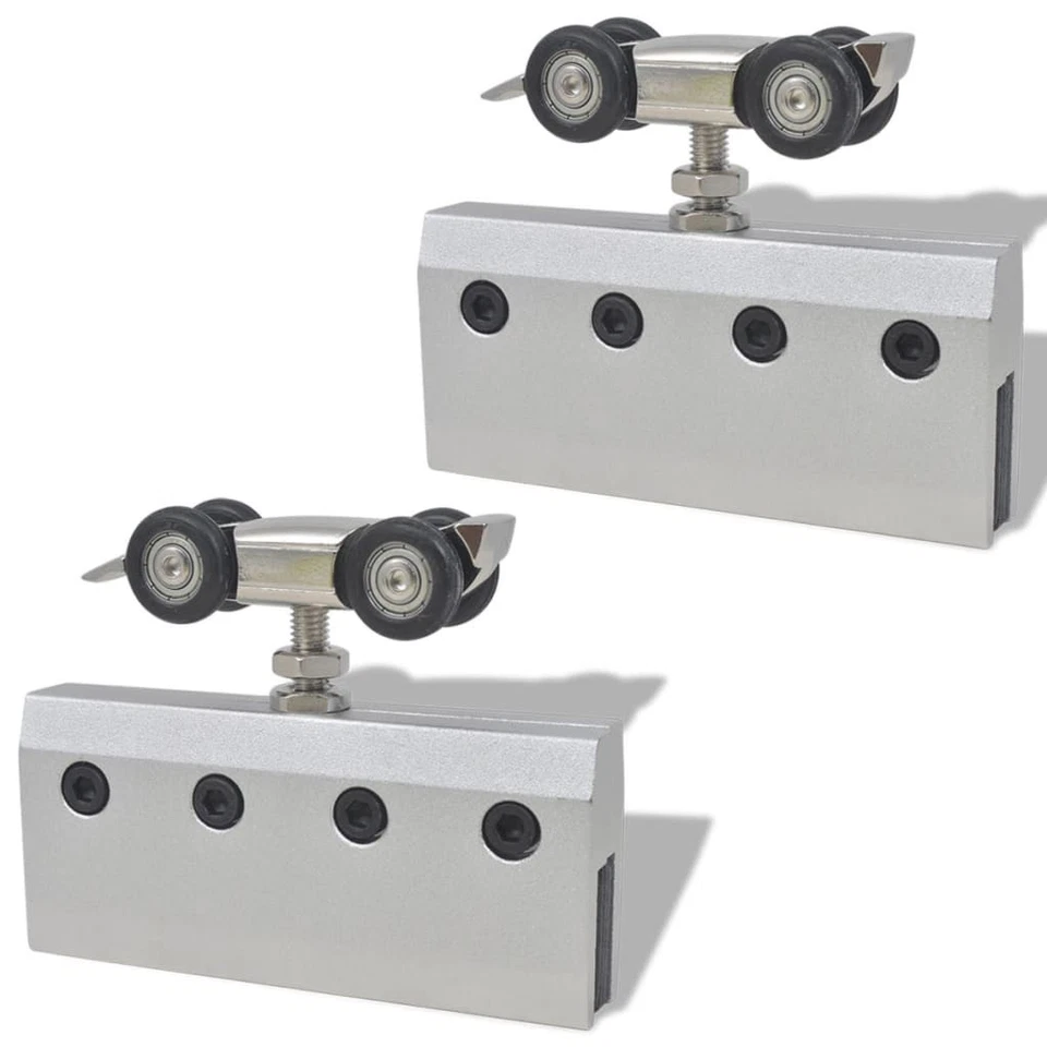 Porta Scorrevole in Vetro e Alluminio 178 cm Argento - Immagine 4 di 4