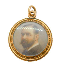 19th Century 9ct Yellow Gold Portrait Locket Pendant Antique c1860s Victorian