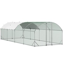 Uimoso Large Metal Chicken Coop 9x25x6.6 ft Walk-in Poultry Cage with Cover