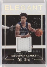 2019 Panini Noir Elegant Decor Rookie Jerseys 18/65 Brandon Clarke #ER-BCL s3g