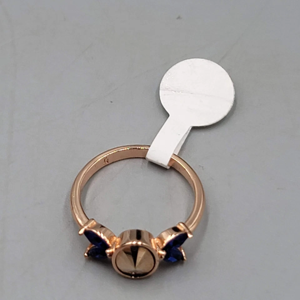 Anillo Piedras Azules Joyas Fragantes Talla 9 Tono Oro Rosa Nuevas Medidas 9.25 Foto 2 de 4