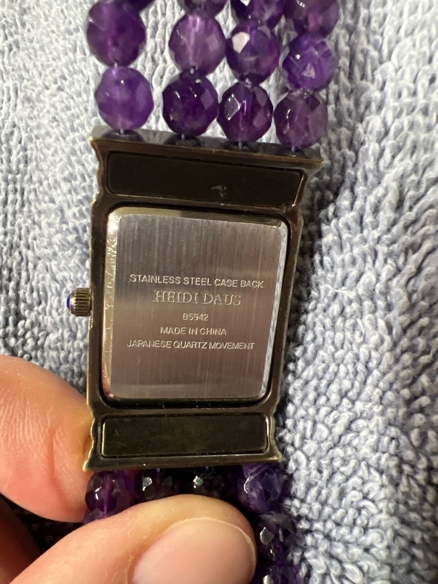 Heidi Daus Swarovski Crystal 4 Strand Amethyst Purple Bead  display picture 3