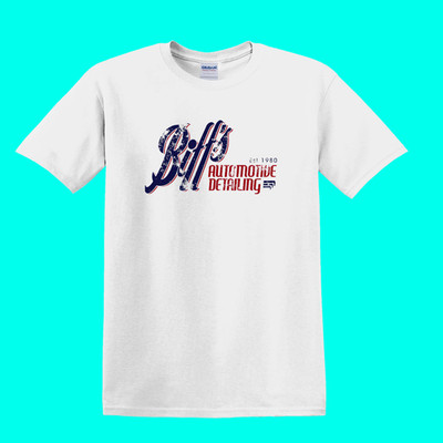 Back To The Future Biff's Automotive 1980 Garage Movie White Size S to 5XL
