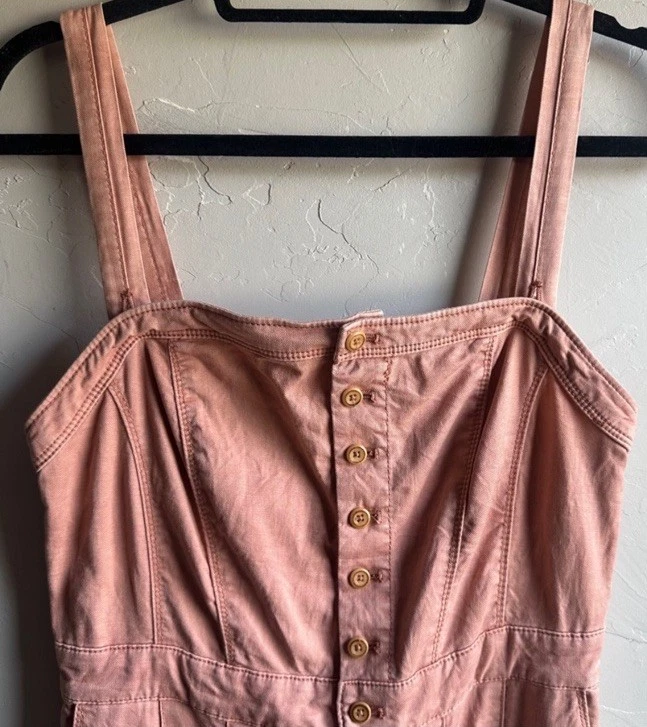 Anthropologie Pilcro Desmond Jumpsuit Wide Leg with Front Buttons Overall Sz 0 - Image 4 of 4