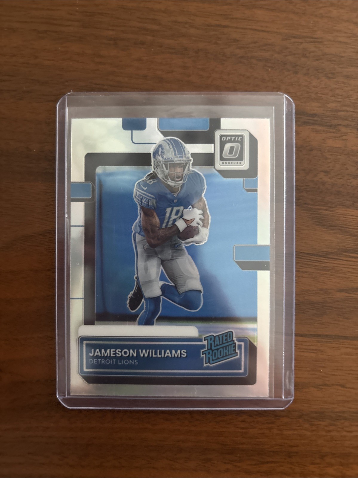 2022 Panini Donruss Rated Rookie Jameson Williams #P-308 Optic Preview Holo (RC)