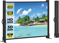 Portable Projector Screen with Stand, 50 Inch 4:3, Outdoor Projector Screen