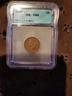1897 Indian Head Penny 1 in neck Mint Error. ICG VG8 FS-401