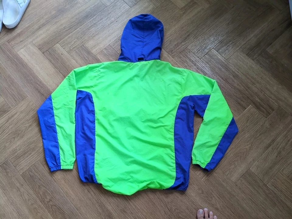 Pullover vintage Karrimor Elite Vector Pertex talla mediana verde neón/azul Foto 3 de 4
