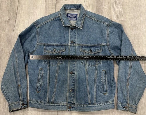 Vtg Hard Rock Cafe Jacket Mens L Denim Chicago Embroidered 90s Save The Planet image 9