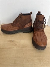 Polo Ralph Lauren Oslo Low Men Waterproof Boots Leather Brown 11721 Size 12D