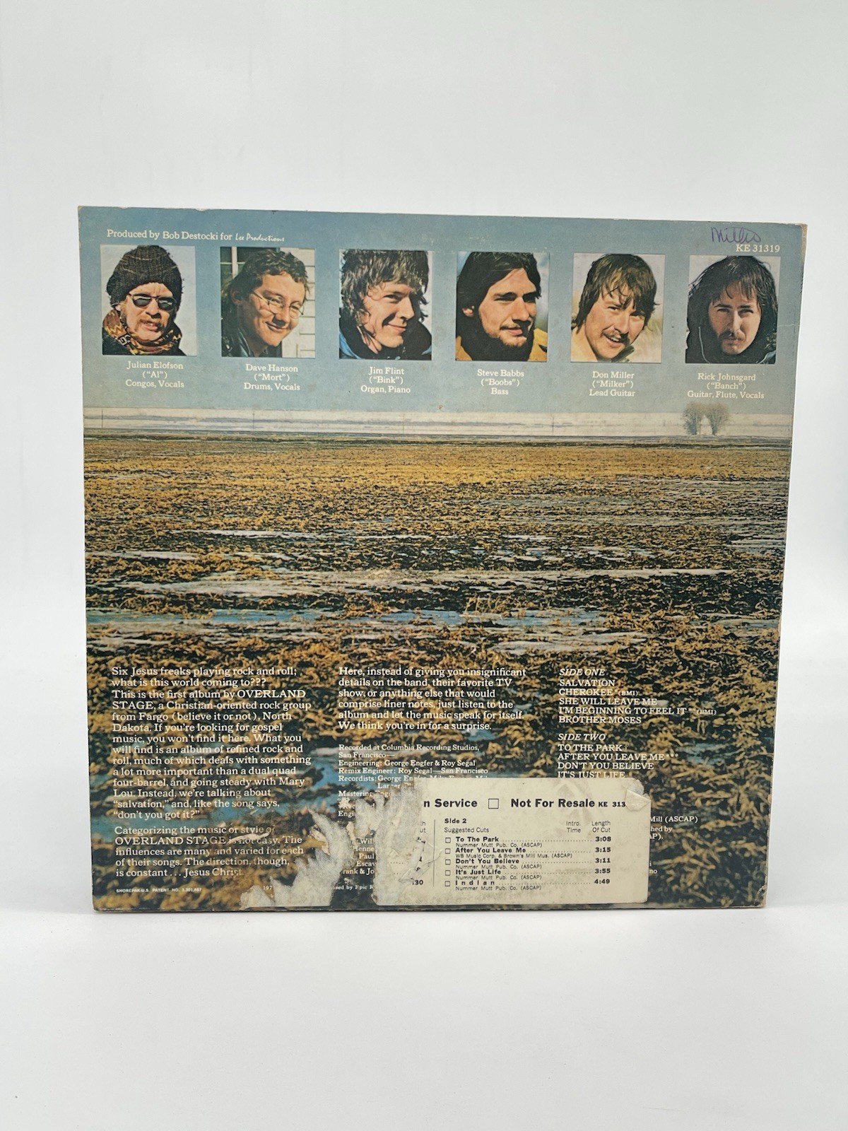 OVERLAND STAGE LP 12" VINYL RECORD VG+ PROMO EPIC KE31319 1971