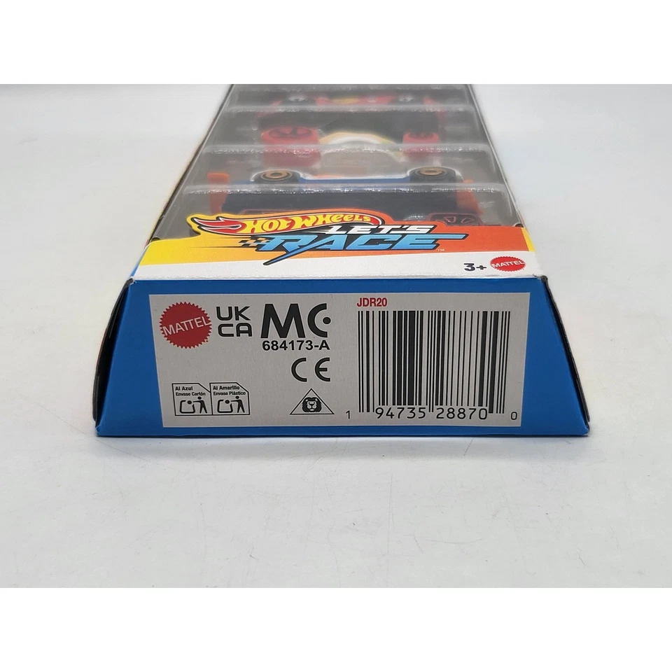 Paquete de 5 autos fundidos a presión Hot Wheels Let's Race serie Netflix vehículos de juguete Foto 3 de 3