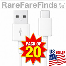 Lot of 20  USB-C Type-C Connector Data Sync Charger Charging Cable Cord White