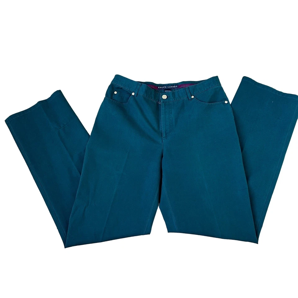 Pantalones Ralph Lauren Verde Cintura Alta - Talla 12 - Hechos en Hong Kong Foto 4 de 4