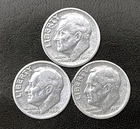 1949  P-D-S 10c SILVER Roosevelt Dimes.  Year Set.     (R268)