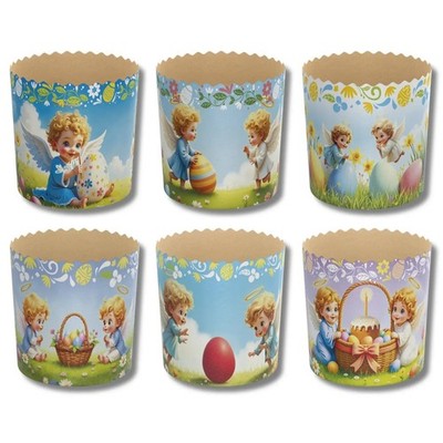 6 Stück Backpapierformen für Ostern Brot Kuchen Panettone Paska 
