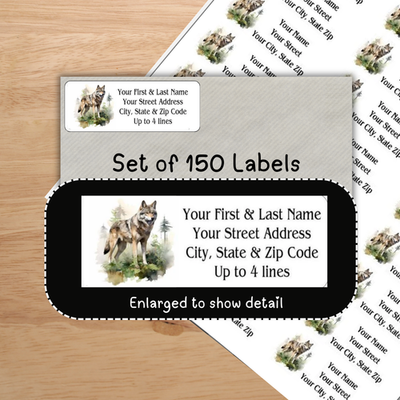 #ad 150 Wolf in forest Mailing Return Address Labels Personalized 1 x 2 5 8 in. $11.56