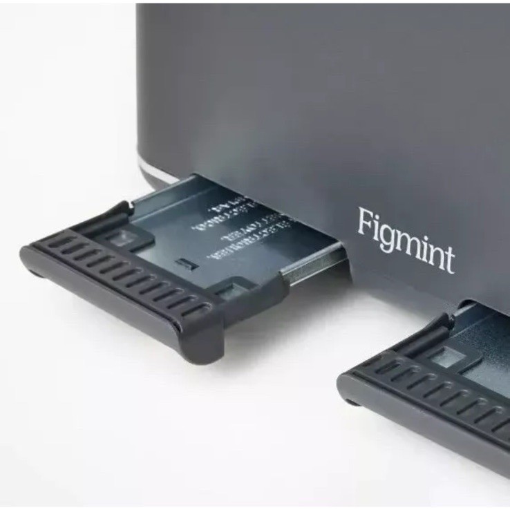 4 Slice Toaster Thin Chrome Trim Band Gray, 7 Browning Settings- Figmint. NEW