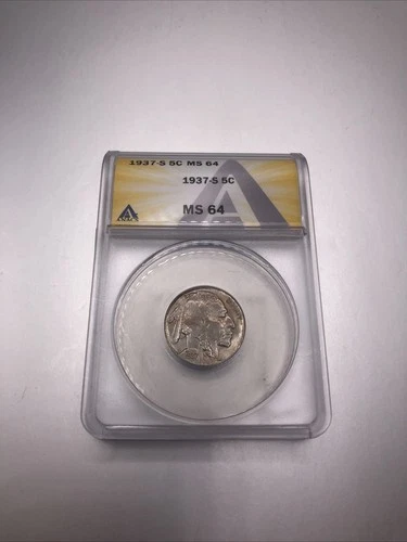 1937-S Buffalo Nickel ANACS MS64 US Coin