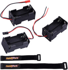 4 Cell AA Battery Holder Case Box with JR Style Connector, JST Connector, and Wi
