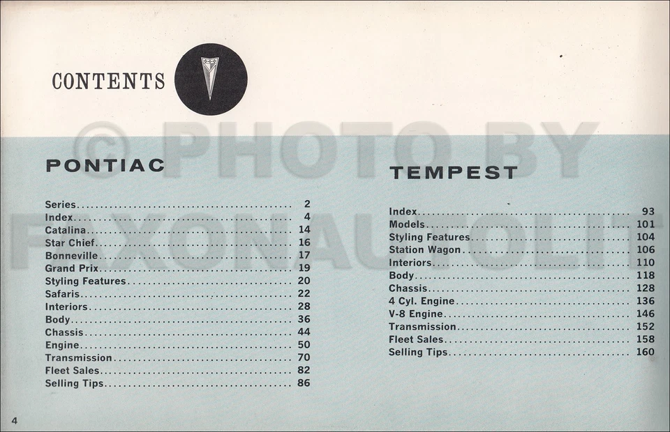 1962 Pontiac факты книга данных дилер альбом варианты аксессуары характеристики - Изображение 2 из 2