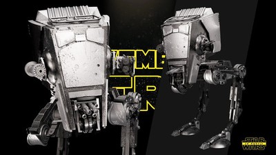 3D gedruckt 16K SW3D - AT ST Skulptur FAN MADE 3D unbemalt 1:6
