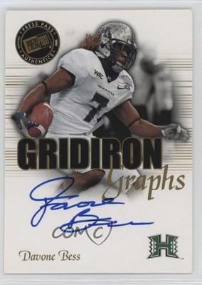 2008 Press Pass SE Gridiron Graphs Davone Bess #GG-DB2 Rookie Auto RC 19bs