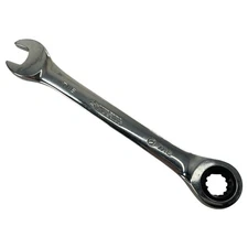 Husky 7/16" SAE Ratcheting Combination Wrench 12 Pt Mechanic Tool Chrome