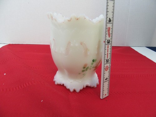 250.  Vintage Antique Dithridge Versailles Pressed Milk Glass Spoon Holder #195