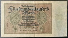 1923 GERMANY PAPER MONEY - 500,000 MARK BANKNOTE!