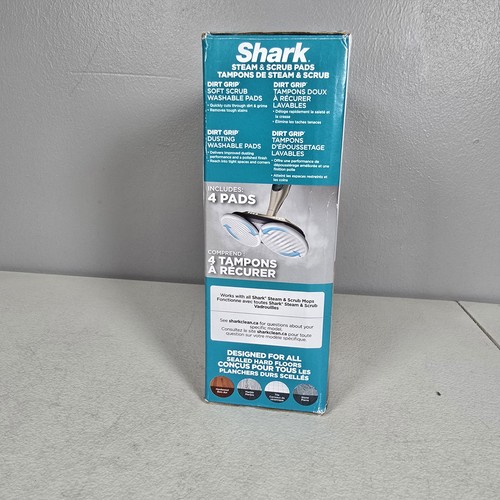 Almohadillas de vapor y exfoliante Shark agarre de suciedad exfoliante suave polvo almohadillas lavables 4 almohadillas nuevas en caja - Imagen 5 de 7