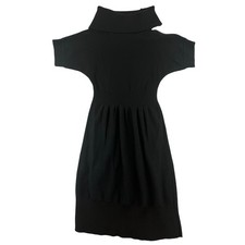 LOFT petites Black Knit Turtleneck Dolman Sleeve Sweater Dress XSP
