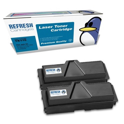 Refresh Patronen schwarz TK170 Toner Doppelpack kompatibel mit Kyocera Druckern