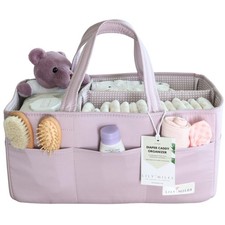 Lily Miles Baby Diaper Caddy Organizer, Wipeable Diaper Organizer Basket with...