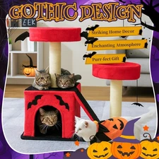 Indoor Gothic Cat Scratching Post 8 Style Activity 23-50" Height Halloween House