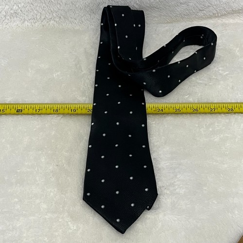 SEAN JOHN ~ Black White Perfect Polka Dot ~ Silk Twill Classic Tie Distinguished - Picture 2 of 7