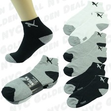 Leopard 3 12 Pairs Ankle/Quarter Crew Mens Socks Cotton low cut Size 10-13 Sport