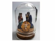 Mini Crèche : 1 Nativité' Terre Cuite 3,5 CM En Cloche Alta 5CM Diam. 3,5CM