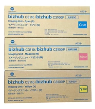 3 Genuine KONICA MINOLTA IUP23Y IUP23M IUP23C Imaging Unit bizhub C3100P C3110