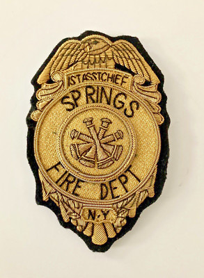 Antique Springs Fire Department 1st Assistant Chief Uniform Badge Shield Patch