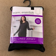 Warm Essentials Cuddl Duds Women's Small Luxe Lined Jersey Thermal Crewneck Top