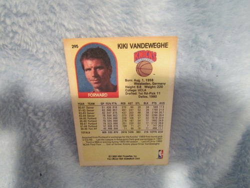 Kiki Vanderweghe, Nueva York, Nicks, Forward, #295, 1989 - Imagen 2 de 2