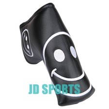 Black Leather Golf Blade Putter Head Cover with Magnetic Closure
